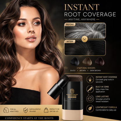 Aelnora Instant Hair Dye Stick with Built-in Comb, Gray Hair Dye, 2-in-1 Touch-Up Comb