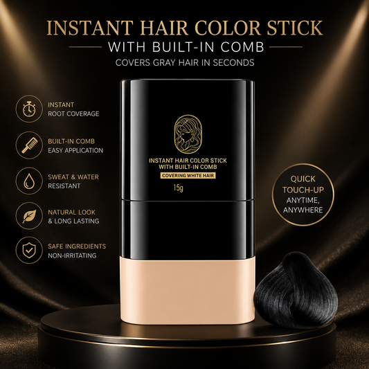 Aelnora Instant Hair Dye Stick with Built-in Comb, Gray Hair Dye, 2-in-1 Touch-Up Comb